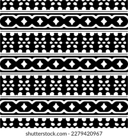 Vector geometric seamless pattern. Ornamental background with abstract shapes. Black and white texture. Abstract ornament background. Dark repeat design for decor, fabric, cloth.Abstraction art.