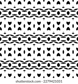 
Vector geometric seamless pattern. Ornamental background with abstract shapes. Black and white texture. Abstract ornament background. Dark repeat design for decor, fabric, cloth.Abstraction art.
