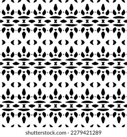
Vector geometric seamless pattern. Ornamental background with abstract shapes. Black and white texture. Abstract ornament background. Dark repeat design for decor, fabric, cloth.Abstraction art.