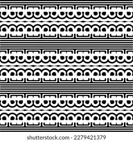 Vector geometric seamless pattern. Ornamental background with abstract shapes. Black and white texture. Abstract ornament background. Dark repeat design for decor, fabric, cloth.Abstraction art.