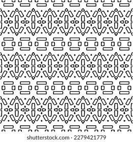 Vector geometric seamless pattern. Ornamental background with abstract shapes. Black and white texture. Abstract ornament background. Dark repeat design for decor, fabric, cloth.Abstraction art.