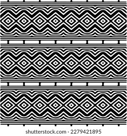 Vector geometric seamless pattern. Ornamental background with abstract shapes. Black and white texture. Abstract ornament background. Dark repeat design for decor, fabric, cloth.Abstraction art.