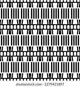 Vector geometric seamless pattern. Ornamental background with abstract shapes. Black and white texture. Abstract ornament background. Dark repeat design for decor, fabric, cloth.Abstraction art.