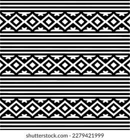 Vector geometric seamless pattern. Ornamental background with abstract shapes. Black and white texture. Abstract ornament background. Dark repeat design for decor, fabric, cloth.Abstraction art.