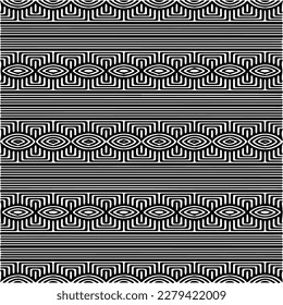 Vector geometric seamless pattern. Ornamental background with abstract shapes. Black and white texture. Abstract ornament background. Dark repeat design for decor, fabric, cloth.Abstraction art.