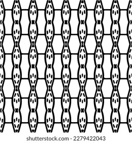 Vector geometric seamless pattern. Ornamental background with abstract shapes. Black and white texture. Abstract ornament background. Dark repeat design for decor, fabric, cloth.Abstraction art.