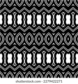 Vector geometric seamless pattern. Ornamental background with abstract shapes. Black and white texture. Abstract ornament background. Dark repeat design for decor, fabric, cloth.Abstraction art.