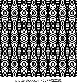 Vector geometric seamless pattern. Ornamental background with abstract shapes. Black and white texture. Abstract ornament background. Dark repeat design for decor, fabric, cloth.Abstraction art.