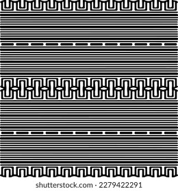 Vector geometric seamless pattern. Ornamental background with abstract shapes. Black and white texture. Abstract ornament background. Dark repeat design for decor, fabric, cloth.Abstraction art.