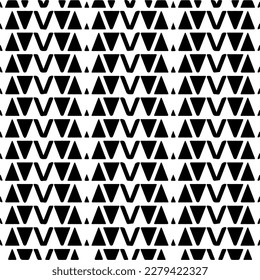 Vector geometric seamless pattern. Ornamental background with abstract shapes. Black and white texture. Abstract ornament background. Dark repeat design for decor, fabric, cloth.Abstraction art.