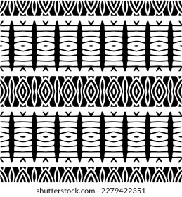 Vector geometric seamless pattern. Ornamental background with abstract shapes. Black and white texture. Abstract ornament background. Dark repeat design for decor, fabric, cloth.Abstraction art.