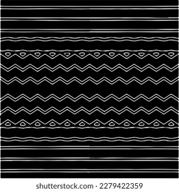 Vector geometric seamless pattern. Ornamental background with abstract shapes. Black and white texture. Abstract ornament background. Dark repeat design for decor, fabric, cloth.Abstraction art.