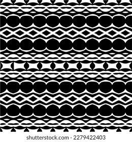 Vector geometric seamless pattern. Ornamental background with abstract shapes. Black and white texture. Abstract ornament background. Dark repeat design for decor, fabric, cloth.Abstraction art.