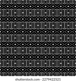 Vector geometric seamless pattern. Ornamental background with abstract shapes. Black and white texture. Abstract ornament background. Dark repeat design for decor, fabric, cloth.Abstraction art.