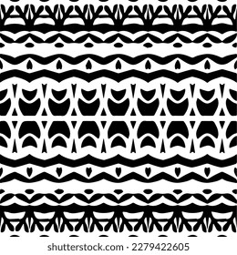 Vector geometric seamless pattern. Ornamental background with abstract shapes. Black and white texture. Abstract ornament background. Dark repeat design for decor, fabric, cloth.Abstraction art.