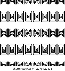 Vector geometric seamless pattern. Ornamental background with abstract shapes. Black and white texture. Abstract ornament background. Dark repeat design for decor, fabric, cloth.Abstraction art.
