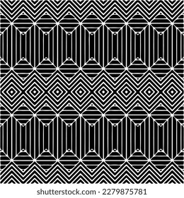 
Vector geometric seamless pattern. Ornamental background with abstract shapes. Black and white texture. Abstract ornament background. Dark repeat design for decor, fabric, cloth.Abstraction art.