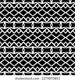 
Vector geometric seamless pattern. Ornamental background with abstract shapes. Black and white texture. Abstract ornament background. Dark repeat design for decor, fabric, cloth.Abstraction art.