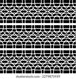 
Vector geometric seamless pattern. Ornamental background with abstract shapes. Black and white texture. Abstract ornament background. Dark repeat design for decor, fabric, cloth.Abstraction art.