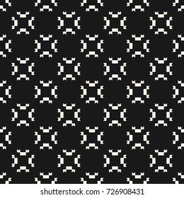 Vector geometric seamless pattern. Ornamental tribal texture with small jagged shapes, angular figures. Abstract monochrome repeat background. Stylish dark design for decor, fabric, textile, covers