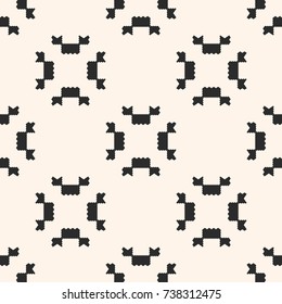 Vector geometric seamless pattern. Ornamental tribal texture with small jagged shapes, angular figures. Abstract monochrome repeat background. Square versatile design for decoration, fabric, textile