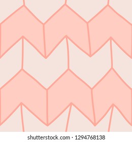 Vector geometric seamless pattern in pastel colors. In the Scandinavian hand-drawn style.