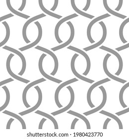 Vector geometric seamless pattern. Repeating monochrome geometric pattern. A mesh of intertwining wavy lines.