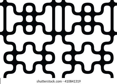 Vector geometric seamless pattern. Repeating abstract lines in black and white. Classical triangle flat texture, design 80s style