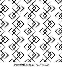 Vector geometric seamless pattern. Repeating abstract texture in black and white.
