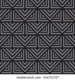 Vector geometric seamless pattern. Repeating abstract lines pattern in black and white. Classical triangle flat texture.