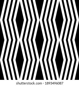 Vector geometric seamless pattern with rhombuses. Monochrome stylish texture.