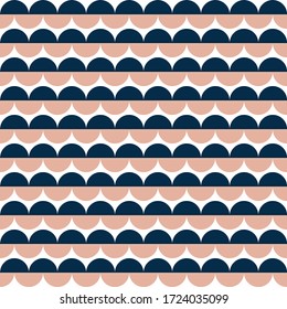 Vector Geometric seamless pattern, semi circle pattern, circle pattern or half circle pattern