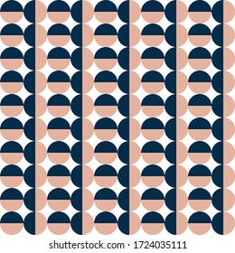 Vector Geometric seamless pattern, semi circle pattern, circle pattern or half circle pattern