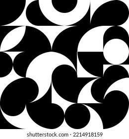 Vector geometric seamless pattern with semicircles. Simple minimalist geometric silhouette abstract art poster.Great for wallpapers, backgrounds, web and banners.