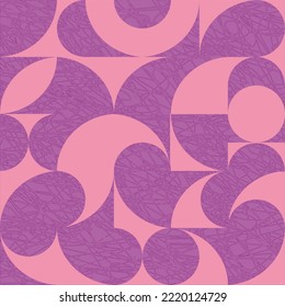 Vector geometric seamless pattern with semicircles. Simple minimalist geometric silhouette abstract art poster.Great for wallpapers, backgrounds, web and banners.