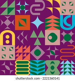 Vector geometric seamless pattern with semicircles. Simple minimalist geometric silhouette abstract art poster.Great for wallpapers, backgrounds, web and banners.