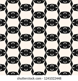Vector geometric seamless pattern. Simple abstract monochrome texture with diamond shapes, rhombuses, grid, lattice, net. Black and white repeat background. Modern geometry. Design for decor, prints