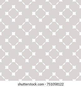 Vector geometric seamless pattern. Simple texture with squares, grid, lattice. Abstract background in neutral colors, white and light gray. Modern minimalist design for decor, wrapping, textile, cloth