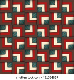Vector geometric seamless pattern with squares. Repeated  elements. 
