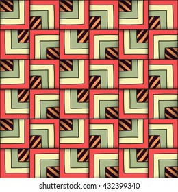 Vector geometric seamless pattern with squares. Repeated  elements. 
