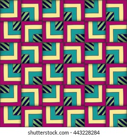 Vector geometric seamless pattern with squares. Repeated  elements. 
