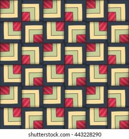 Vector geometric seamless pattern with squares. Repeated  elements. 
