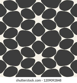 Vector geometric seamless pattern with stone shapes elements.Modern stylish texture.White and black