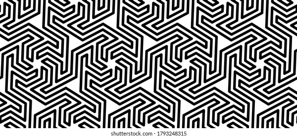 Vector geometric seamless pattern. Stylish bold striped texture. Modern abstract background. 