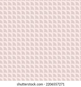 Vector geometric seamless pattern. Subtle abstract background with curved shapes, fish scale, peacock ornament, diagonal mesh. Minimalist texture. Light beige repeat geo design for wallpapers, decor