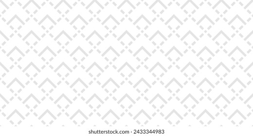 Vector geometric seamless pattern. Subtle abstract graphic background with squares, lines, grid. Simple geo texture. White and light gray color. Ethnic style ornament. Repeat delicate vintage design