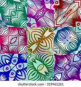 Vector geometric seamless pattern. Texture of bright colors. EPS10.