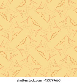 Vector geometric seamless pattern with tree branches. Allover floral print. Endless pattern with branches.