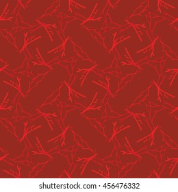 Vector geometric seamless pattern with tree branches. Endless pattern with floral branches.