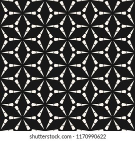 Vector geometric seamless pattern with triangles, lattice, grid, mesh, thin lines. Stylish modern black and white geometry. Abstract monochrome background texture. Repeatable design for decor, covers